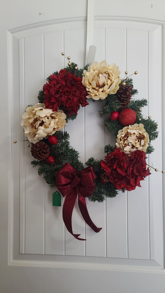 Burgundy Christmas Wreath